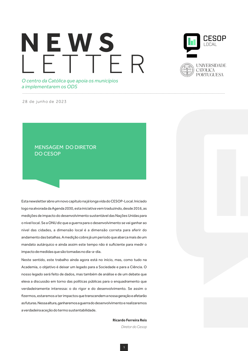 Newsletter da Rede CESOP-Local para os Territórios Sustentáveis