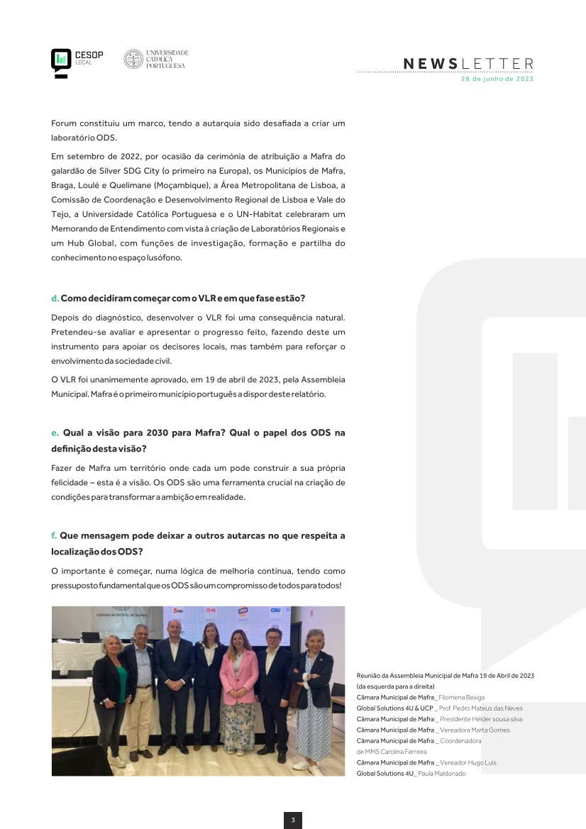 Newsletter da Rede CESOP-Local para os Territórios Sustentáveis
