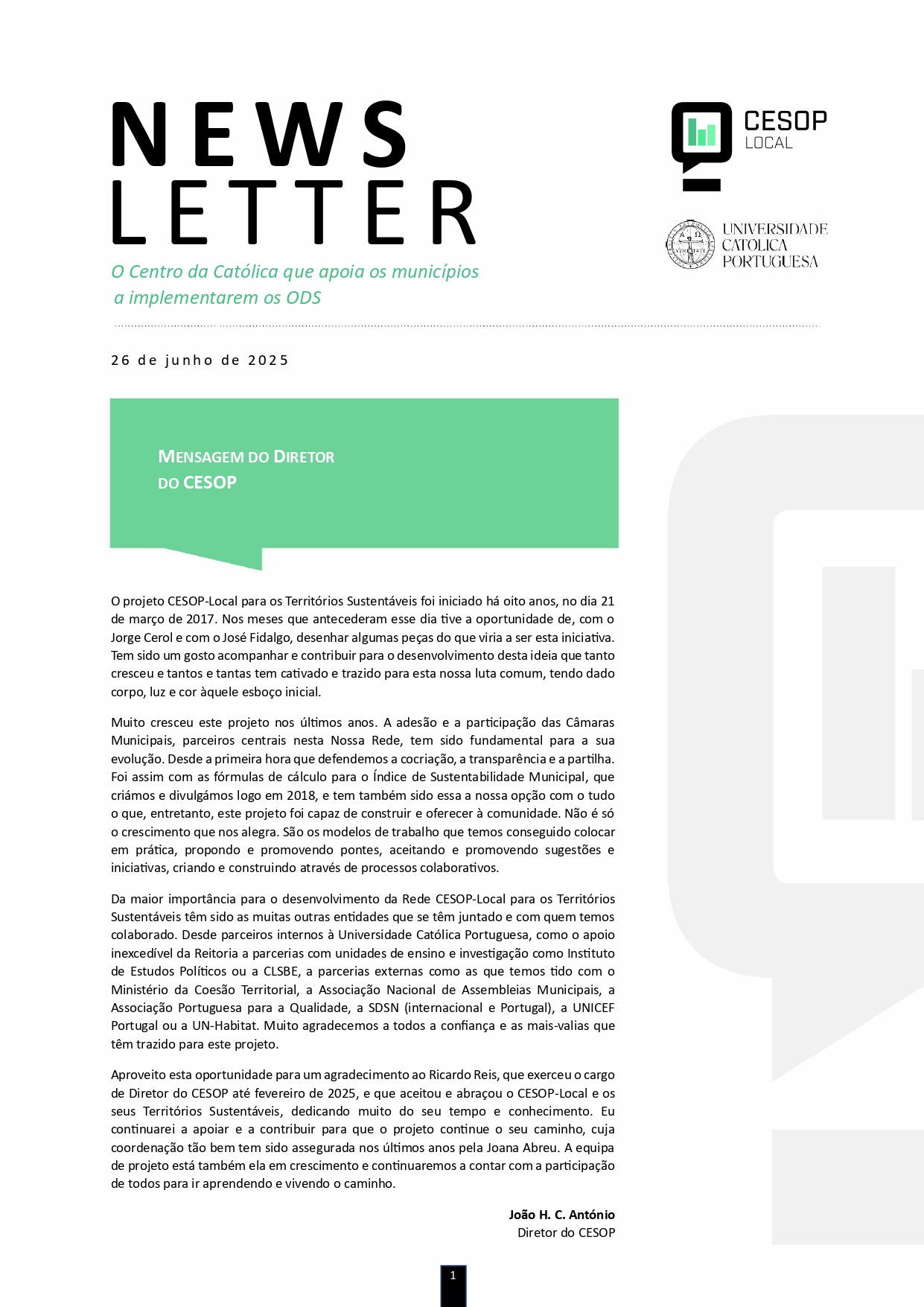 Newsletter CESOP-Local para os Territórios Sustentáveis