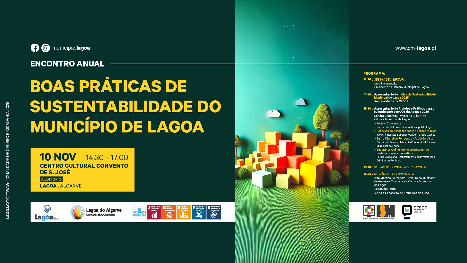 CESOP-Local participa no 𝗘𝗻𝗰𝗼𝗻𝘁𝗿𝗼 𝗔𝗻𝘂𝗮𝗹 𝗱𝗲 𝗕𝗼𝗮𝘀 𝗣𝗿𝗮́𝘁𝗶𝗰𝗮𝘀 𝗱𝗲 𝗦𝘂𝘀𝘁𝗲𝗻𝘁𝗮𝗯𝗶𝗹𝗶𝗱𝗮𝗱𝗲 do Município de Lagoa