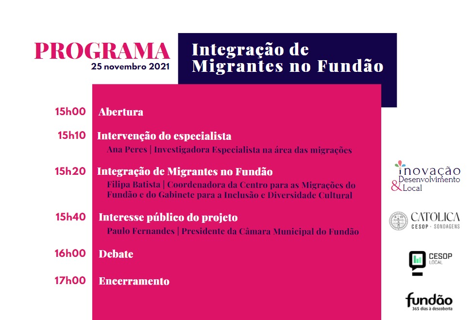 Inovação e Desenvolvimento Local com o Município do Fundão Integração de Migrantes Rede CESOp-Local