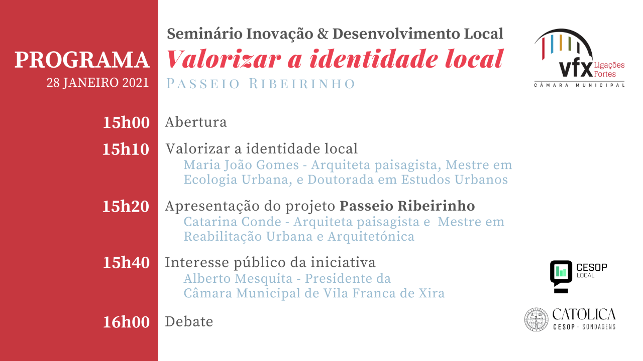 Programa Seminário CESOP-Local Inovação e Desenvolvimento Local: Valorizar a Identidade Local