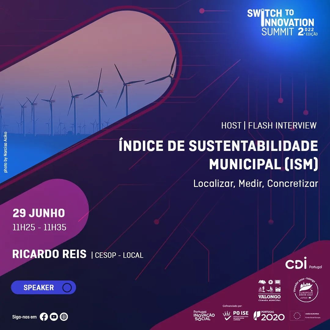 CESOP-Local no Switch to Innovation Summit Valongo 2022 com o Índice de Sustentabilidade Municipal